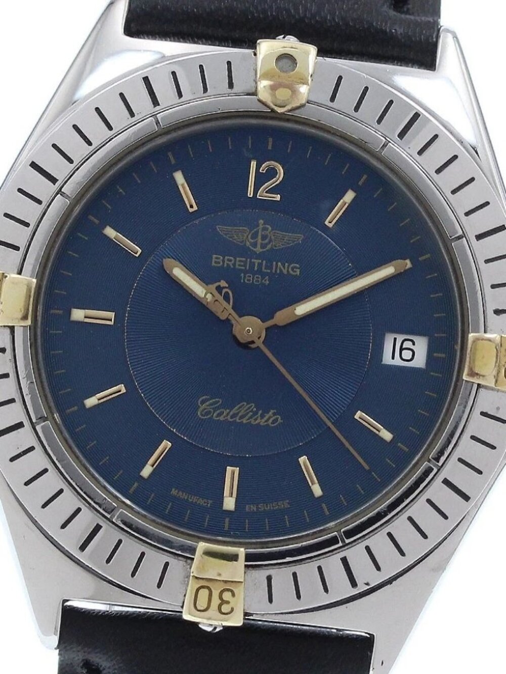 BREITLING Callisto B57045 Date Navy Dial Quartz Boy's Watch_935582